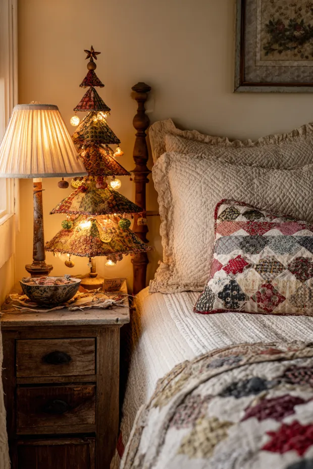 Vintage Quilt Fabric Bedroom Corner