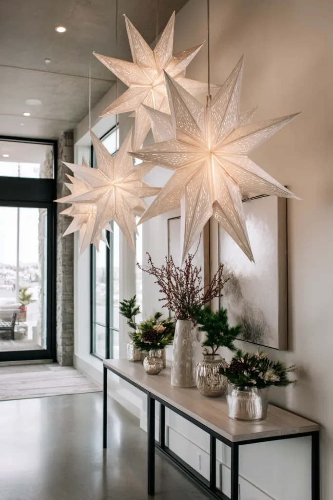Hang Paper Star Lanterns High