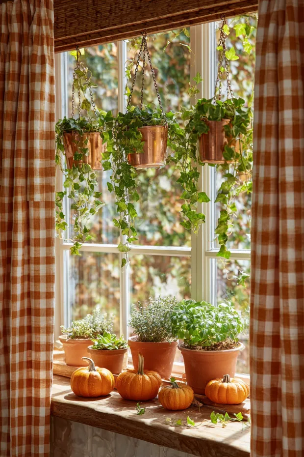 Cozy Fall Kitchen Window Treatment