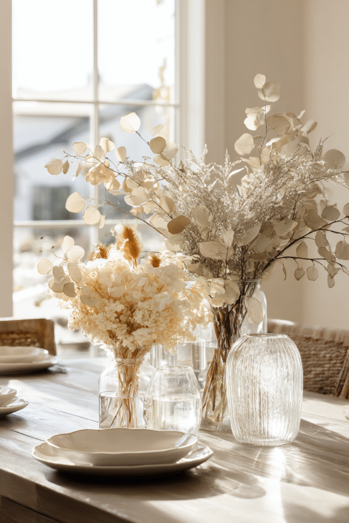Neutral-Toned Foliage Thanksgiving Centerpiece Ideas