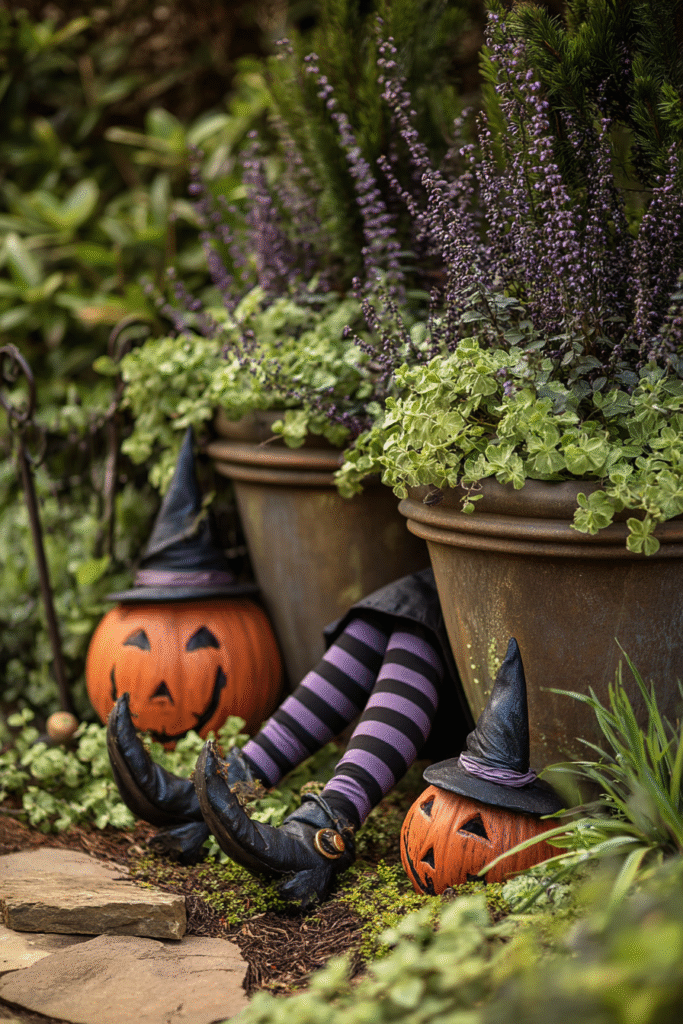 Witch Legs in Planters Surprise