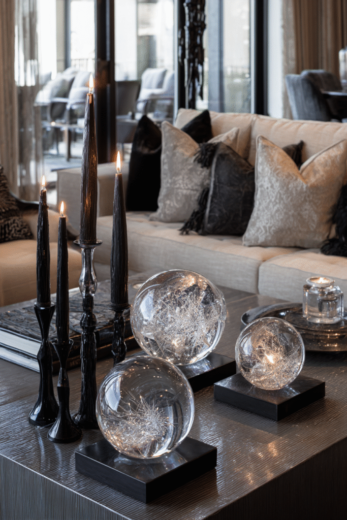 Crystal Ball Halloween Party Decor Ideas Side Table Arrangement