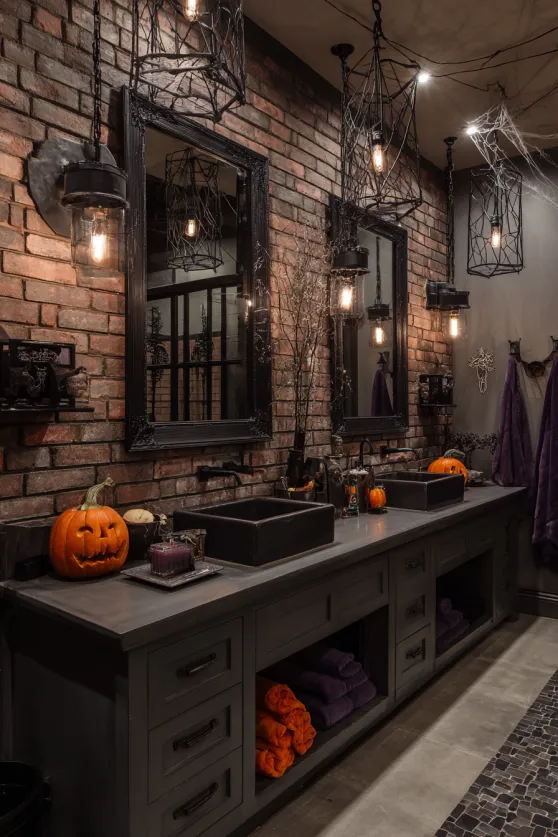Loft-Style Urban Halloween Bathroom