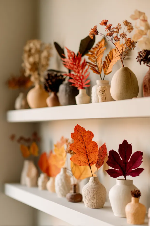 Mixed Autumn Foliage Gallery Wall