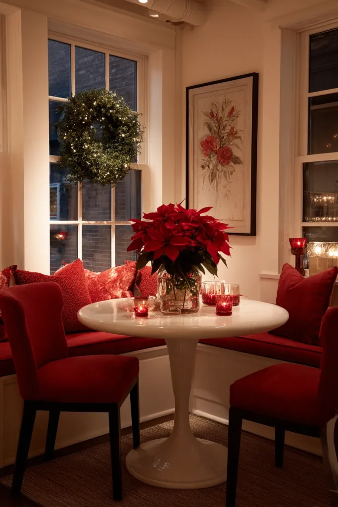 Small Space Christmas Dining Nook Maximization
