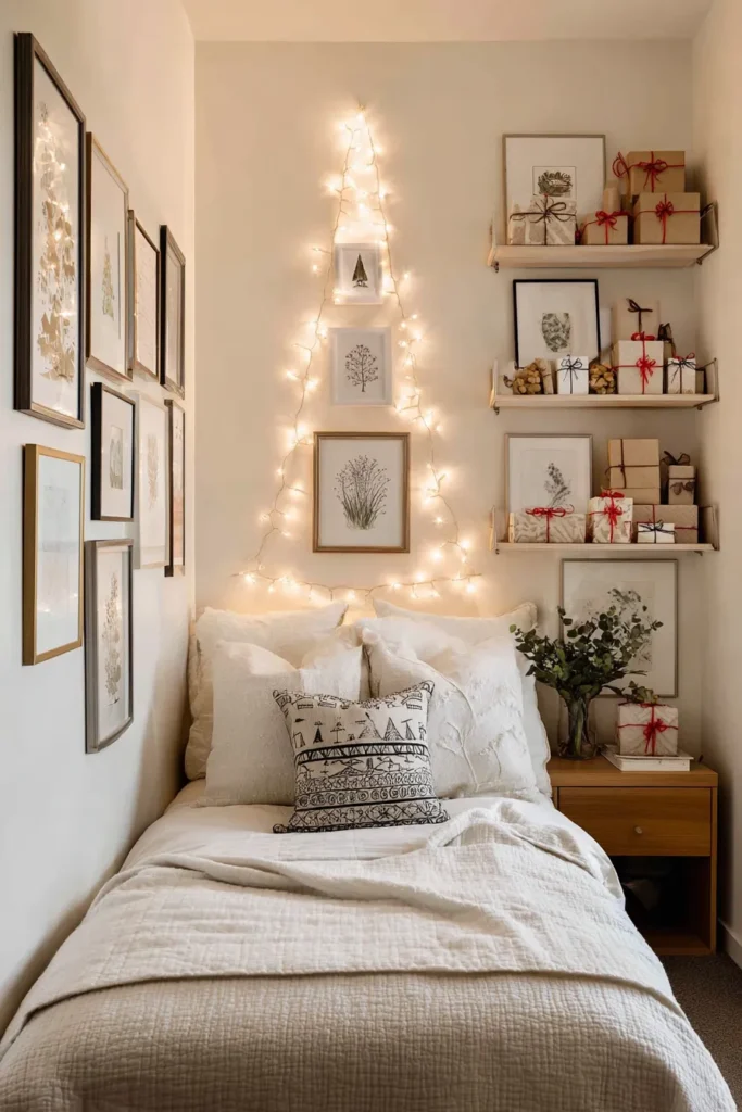 Small Space Wonder- Vertical Christmas Tree Wall Art Bedroom