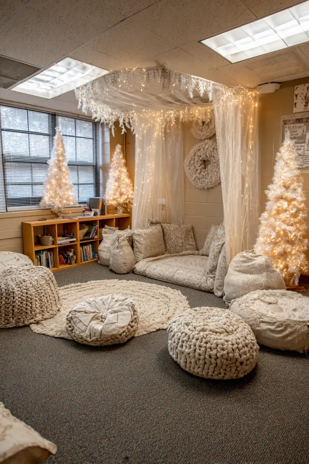 Special Education Classroom with Sensory-Friendly Fabric Decorations