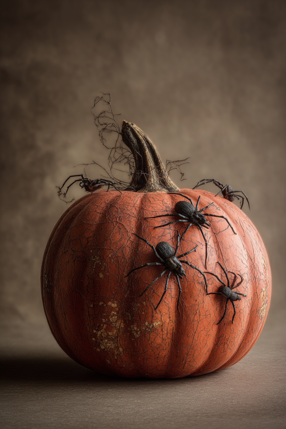 3D Spider Pumpkin Carving with Dimensional Legs and Web