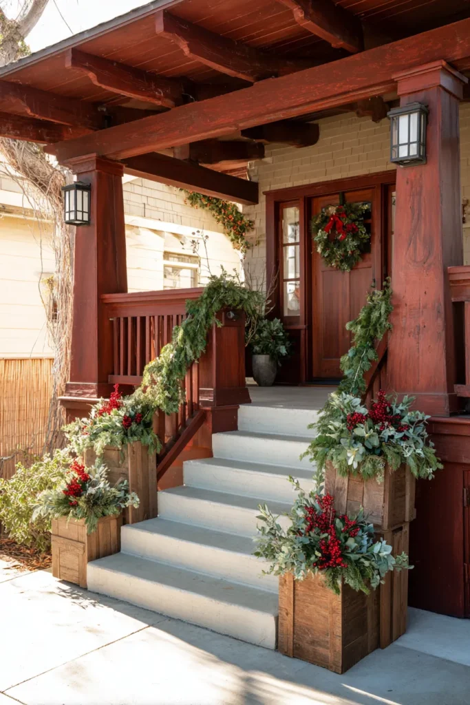 Craftsman Bungalow Christmas Porch with Period Elements