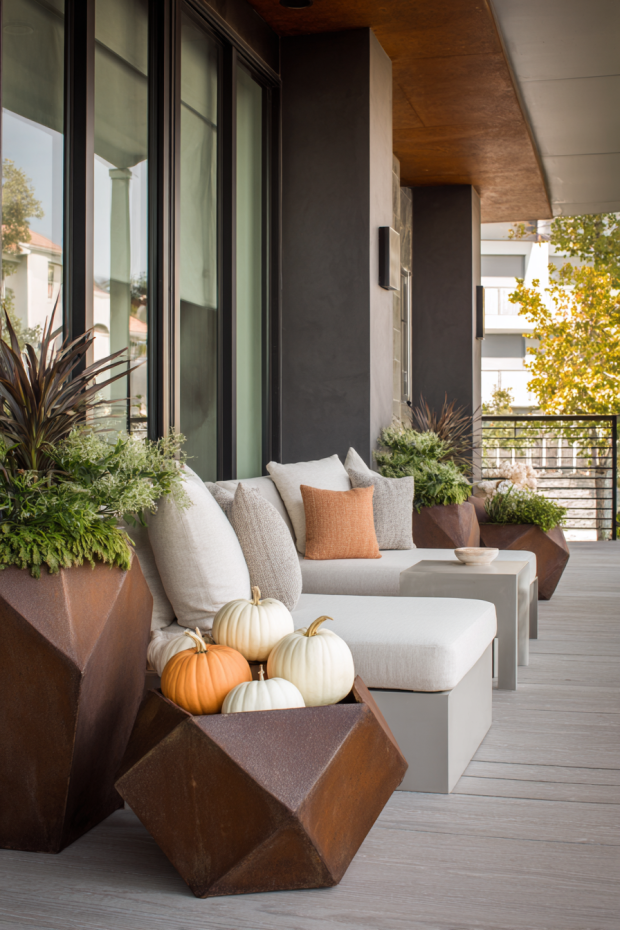 Geometric Modern Fall Porch
