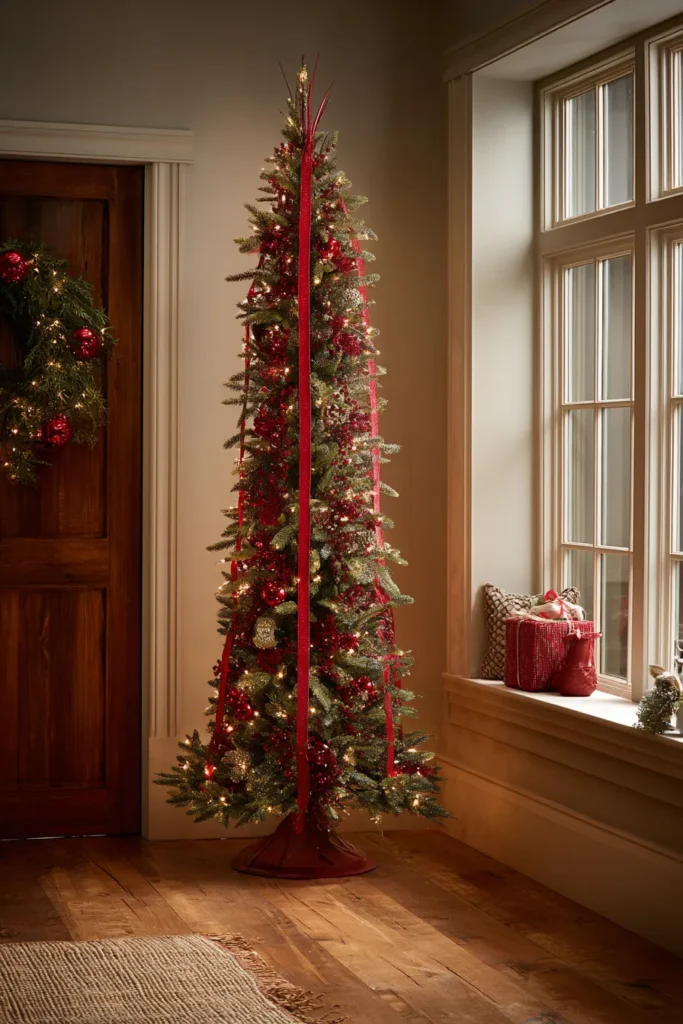 Slim Christmas Tree Ideas for Narrow Hallways