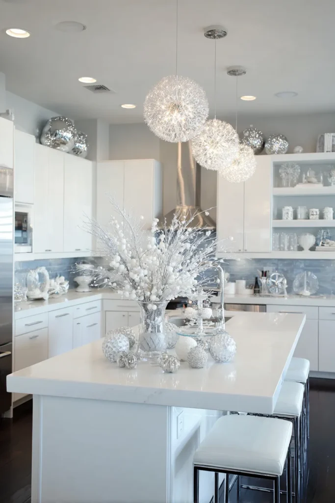 Style Monochromatic White Silver Ornaments