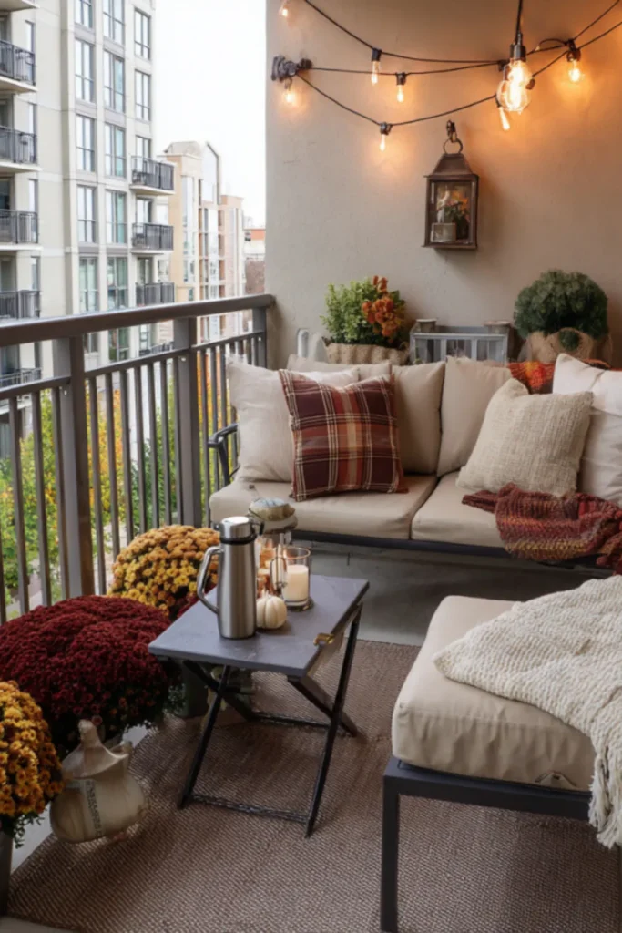 Autumn Balcony Setup with Outdoor Fall Decor