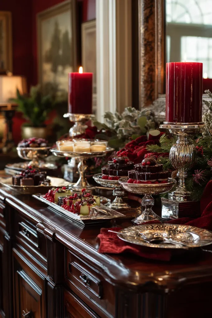 Christmas Buffet Table Hosting Setup