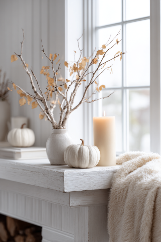 Scandinavian Hygge Fall Mantel Decorating Ideas