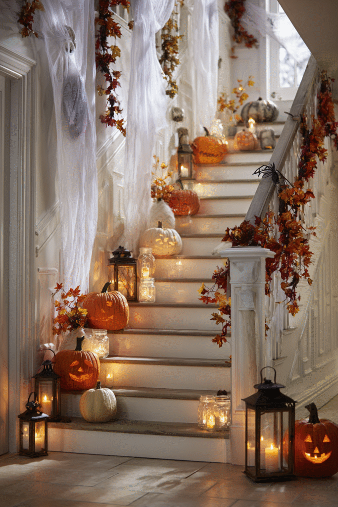 Staircase Fall Halloween Decor Display