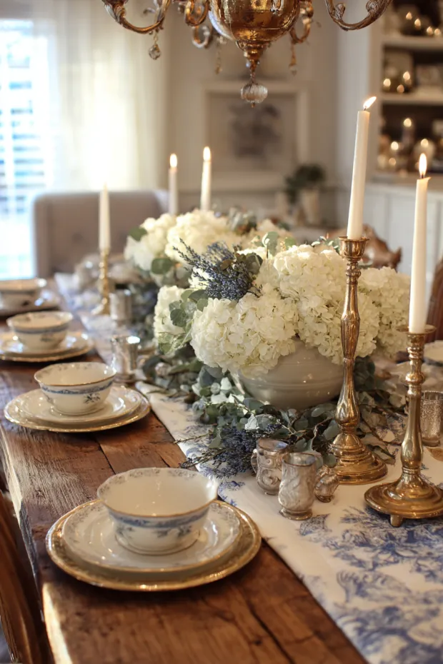 French Country Christmas Dining with Romantic Provincial Style
