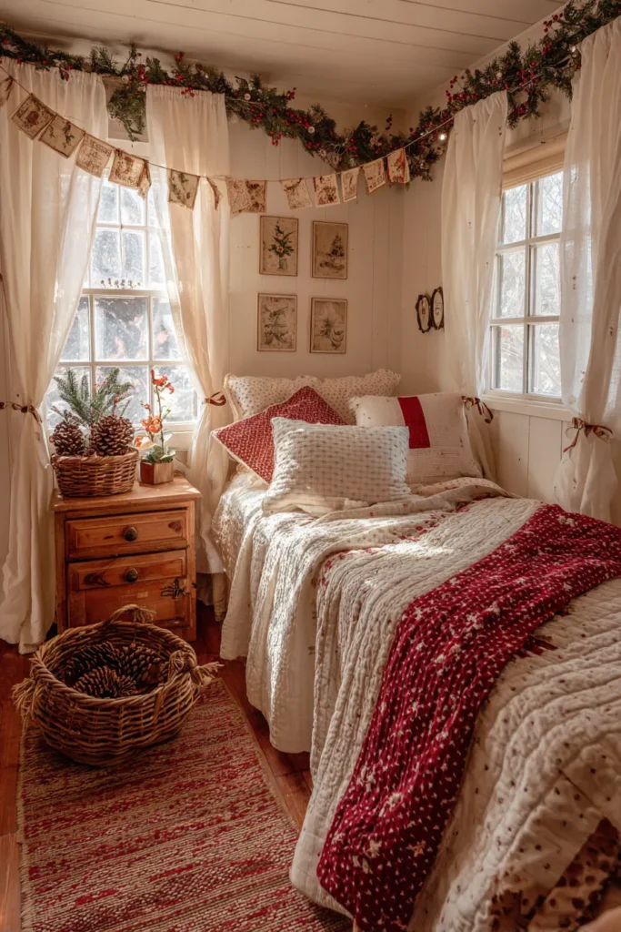 Country Cottage Charm- Handmade Holiday Quilted Bedroom