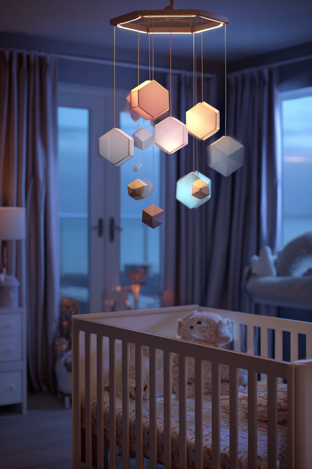 Geometric Mobile Smart Nursery Lighting