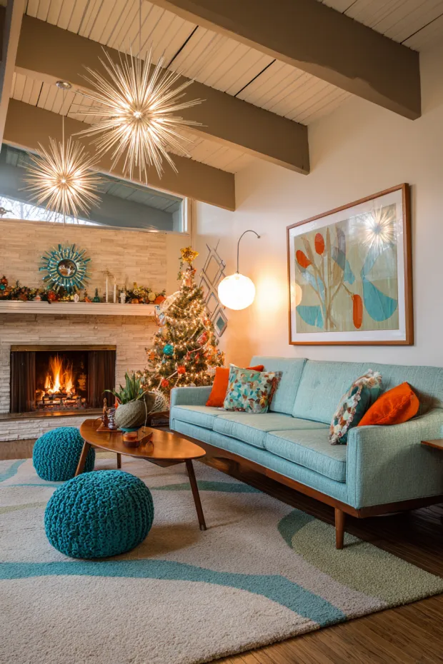 Mid-Century Atomic Starburst Holiday Ornaments