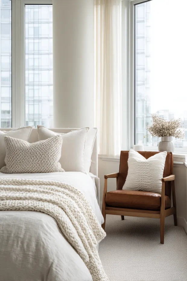 Monochromatic Minimalist Fall Bedroom Elegance