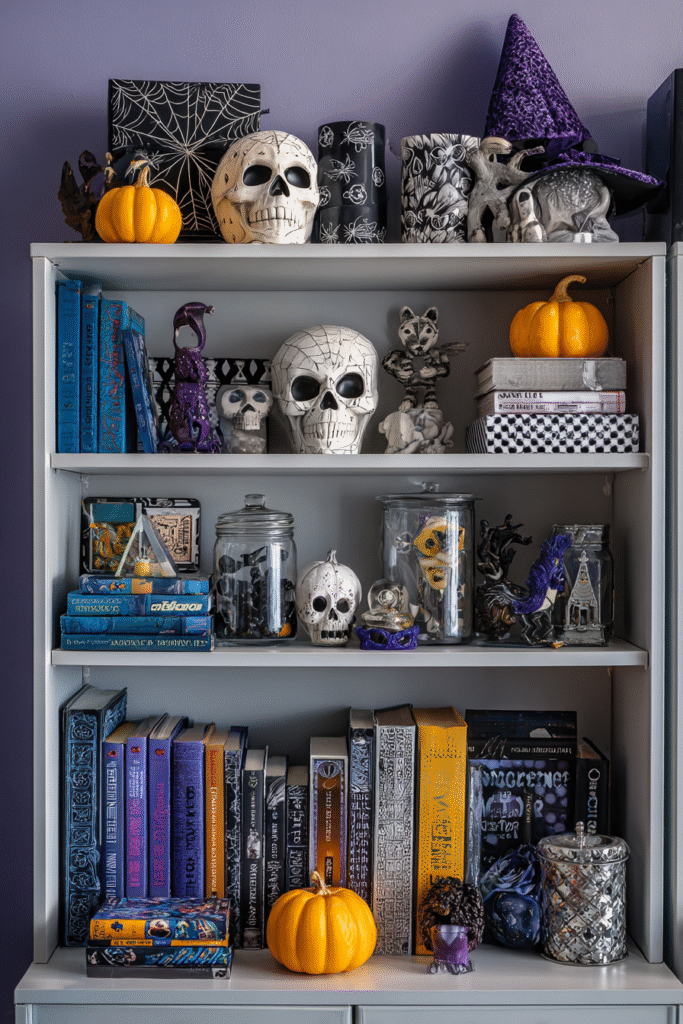 Teenager's Room Halloween Spooky Bookcase and Decor Ideas