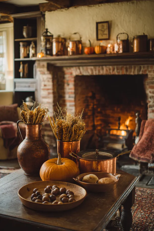 Traditional Fall Kitchen Hearth Area