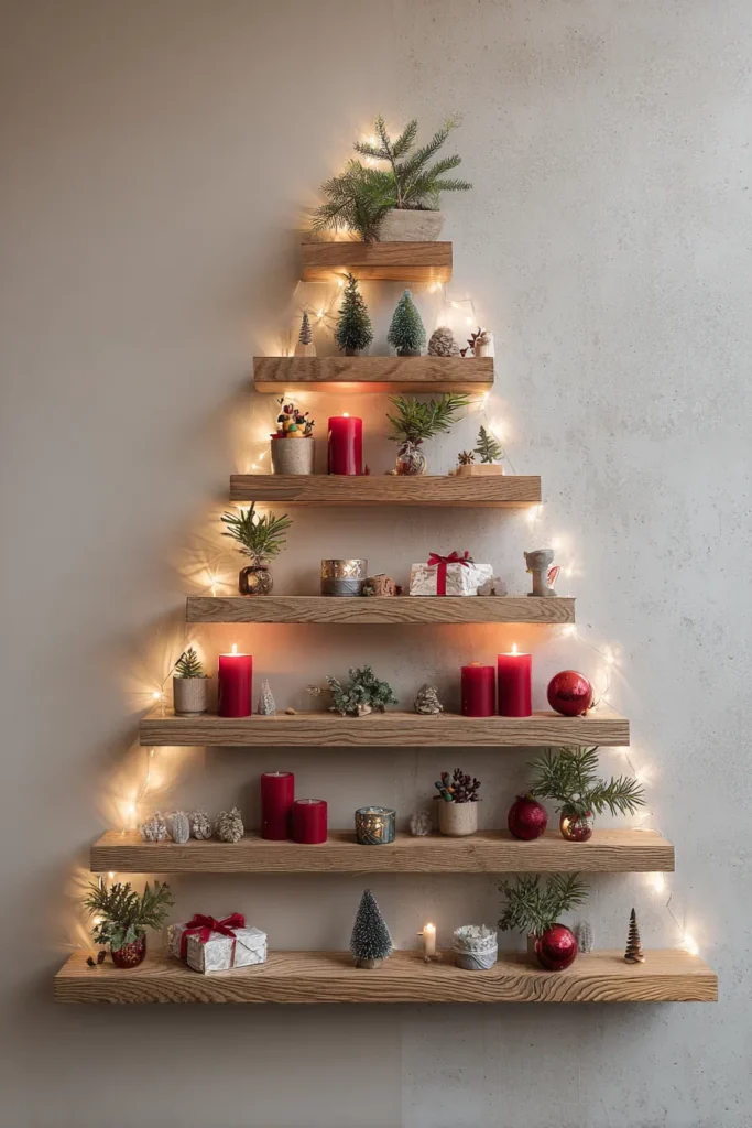 Wall-Mounted Christmas Tree Ideas Space-Saving Solutions