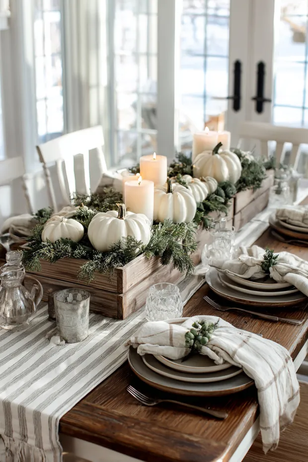 Modern Farmhouse Christmas Dining Table with Contemporary Charm