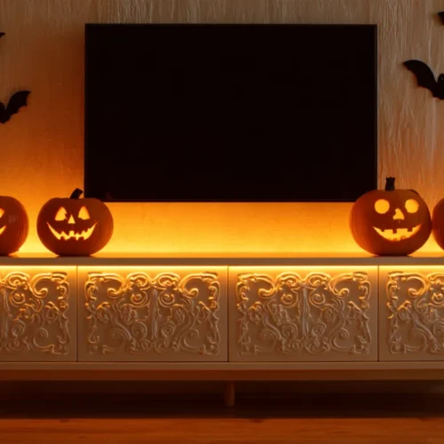 45 Creative Halloween Decor Around TV Ideas for Cozy Entertainment Spaces